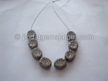 Diamond Studded Silver Oval